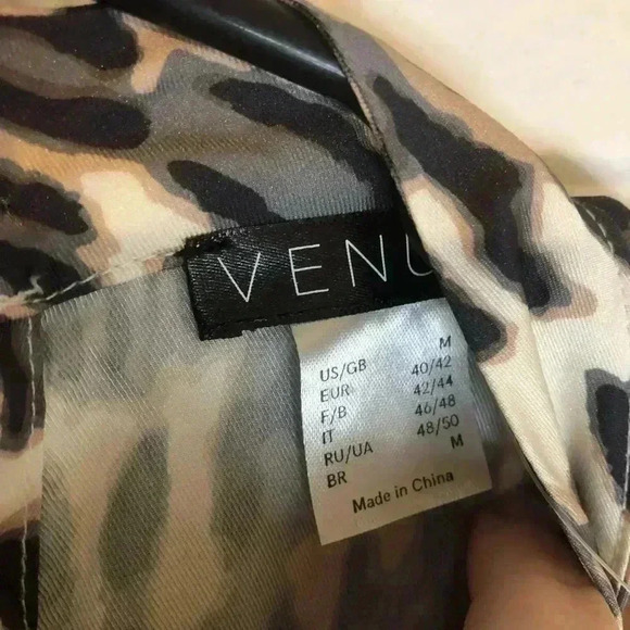 🔥🖤VENUS Women’s Leopard Dress size M Belted Pencil-Skirt Dress🐆🖤 - Picture 10 of 15